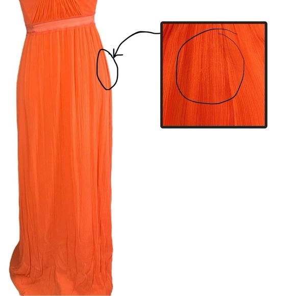BCBGMaxazria Amber Melon Strapless Chiffon Maxi Dress sz 6 - Picture 7 of 15